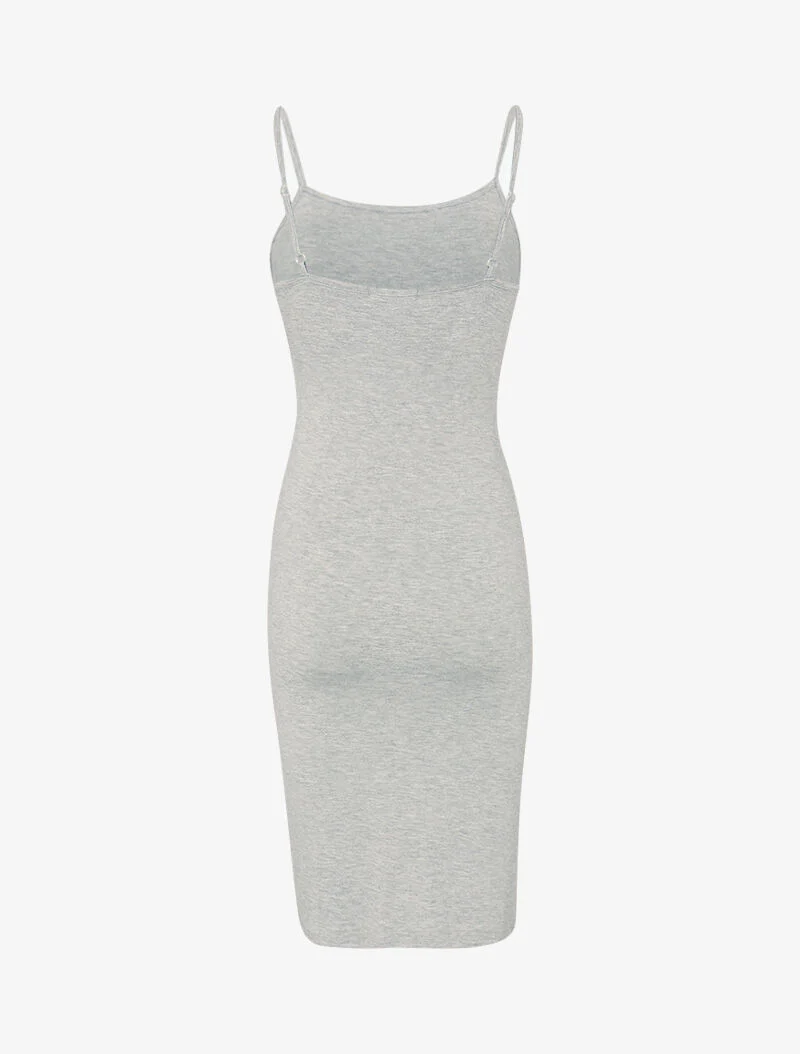 Robe basique unie - gris clair chiné - Image 2