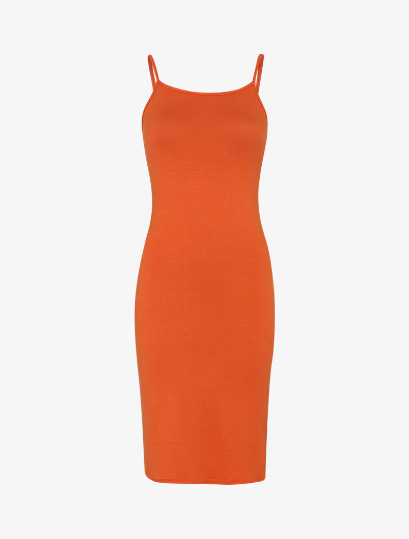 Robe basique unie - orange