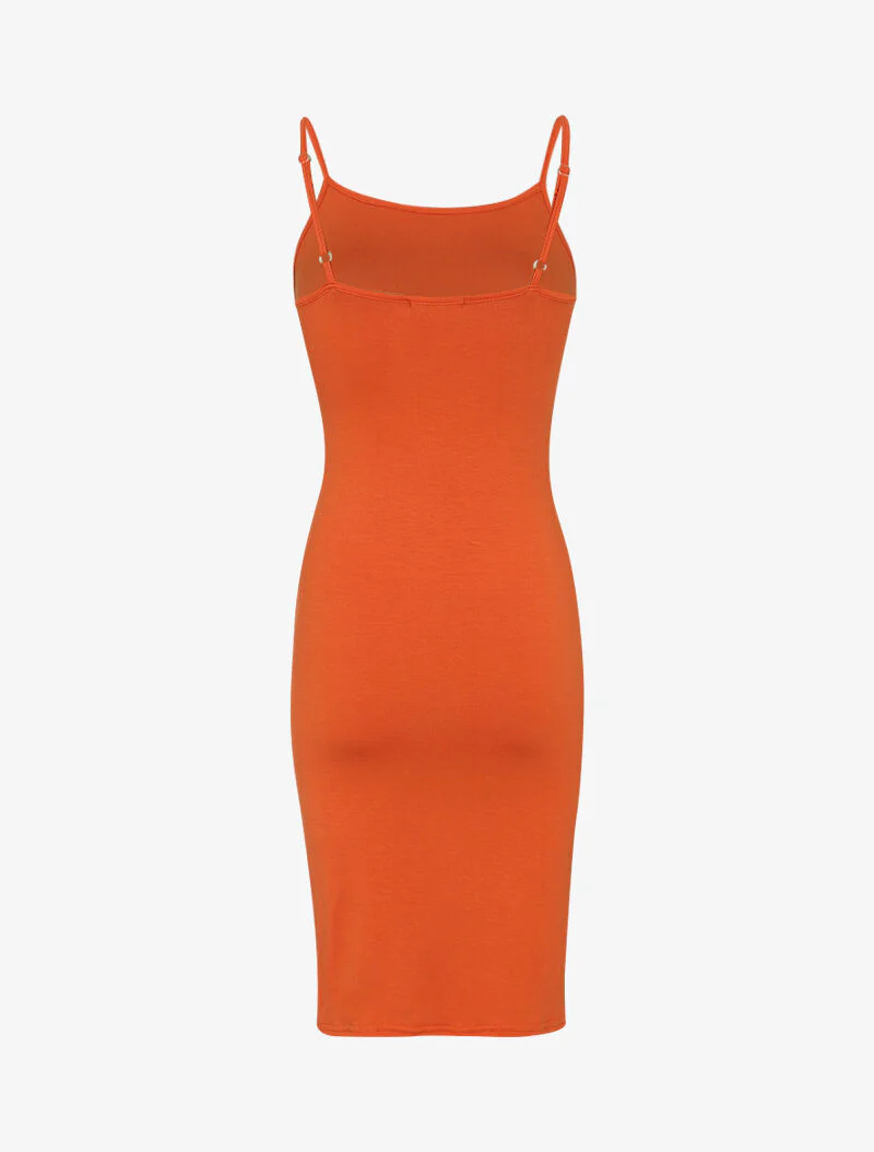 Robe basique unie - orange - Image 2