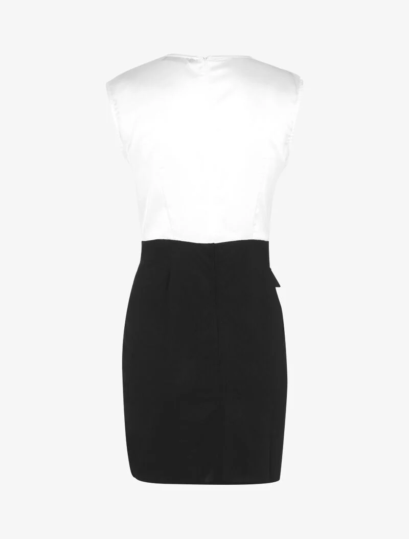 Robe bi matière à boutons décoratifs - noir/blanc - Image 2