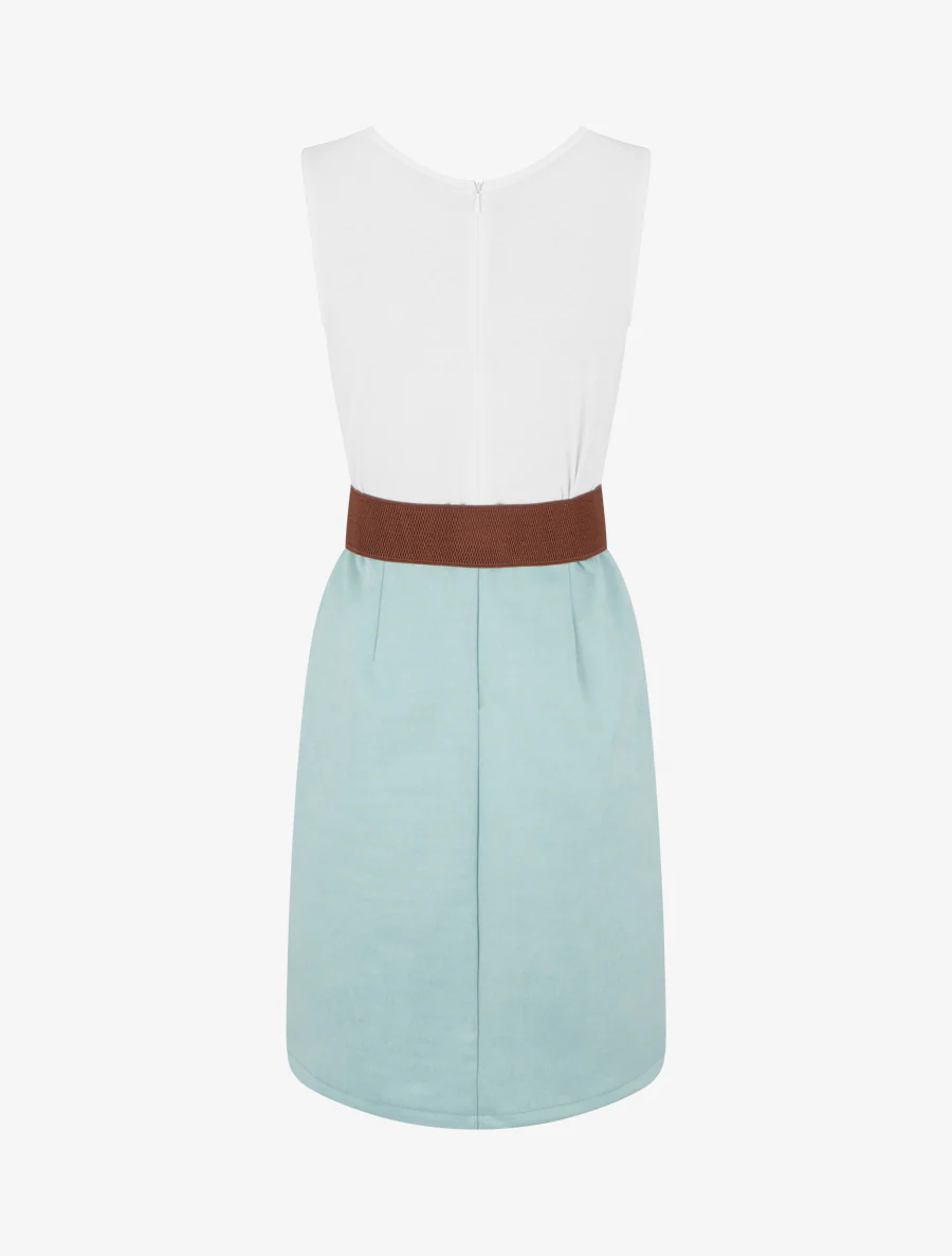Robe bimatière à zip - Vert d'eau - Image 2