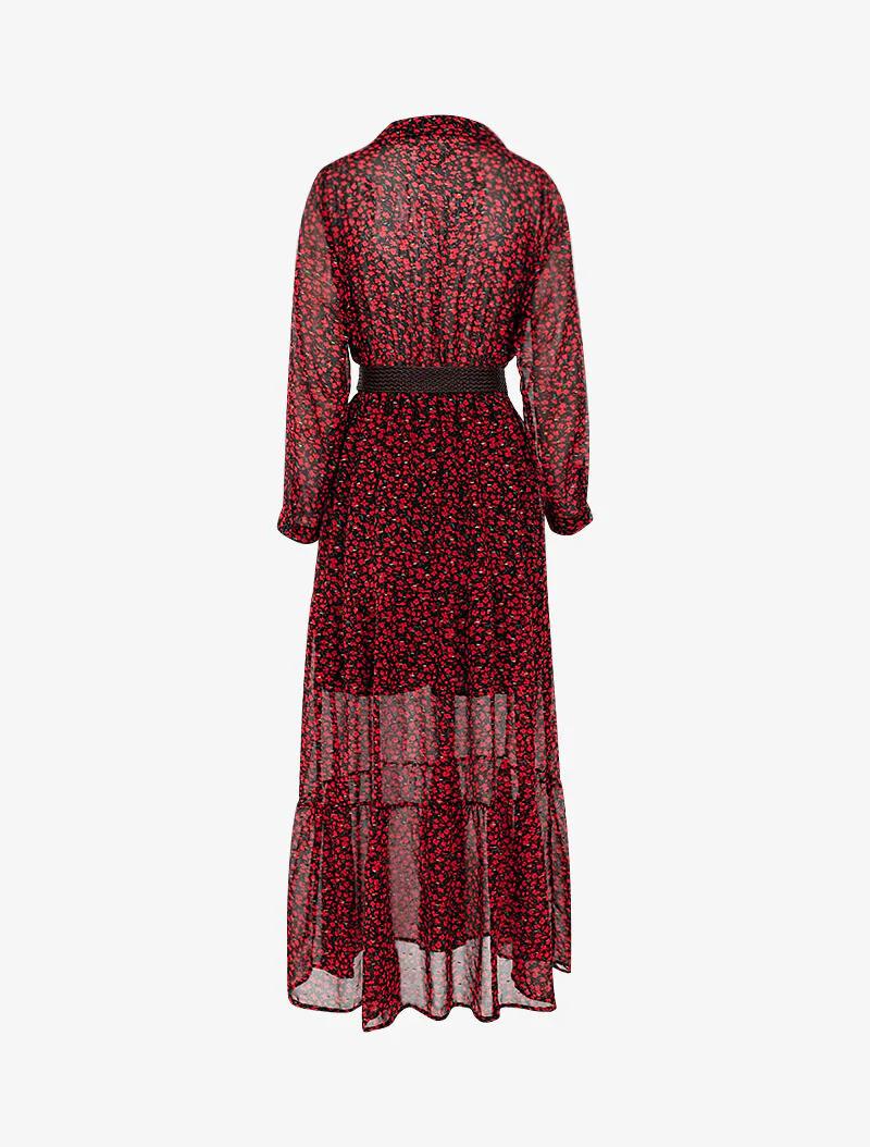 Robe bohème imprimé coquelicots - rouge - Image 2