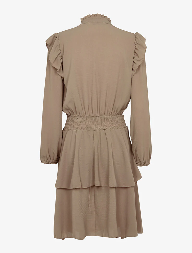 Robe bouffante à volants - taupe - Image 2