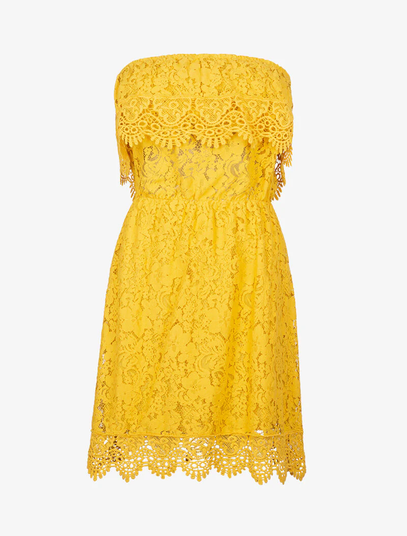 Robe bustier en crochet - jaune - Image 2