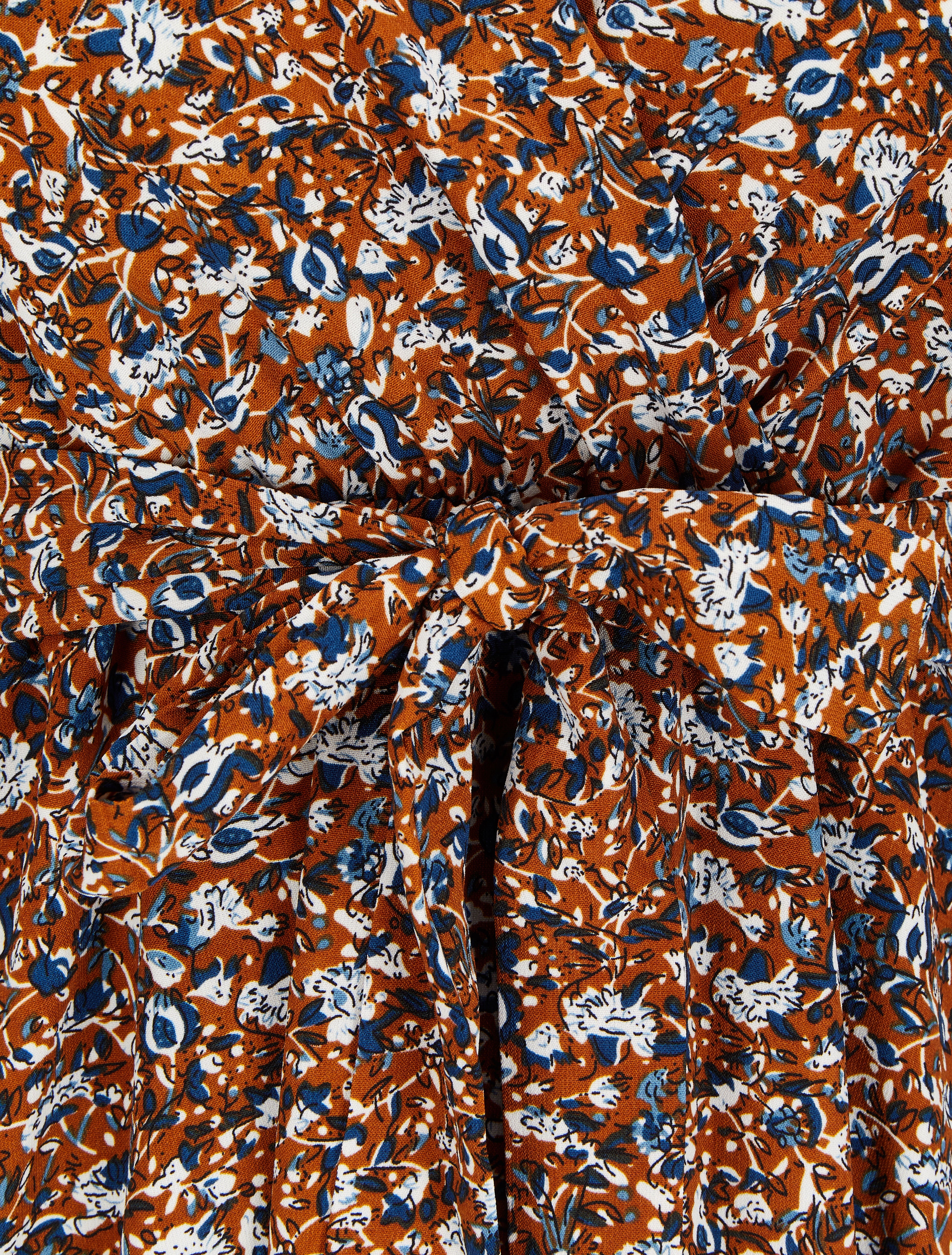 Robe cache-coeur à imprimé floral - Camel - Image 3