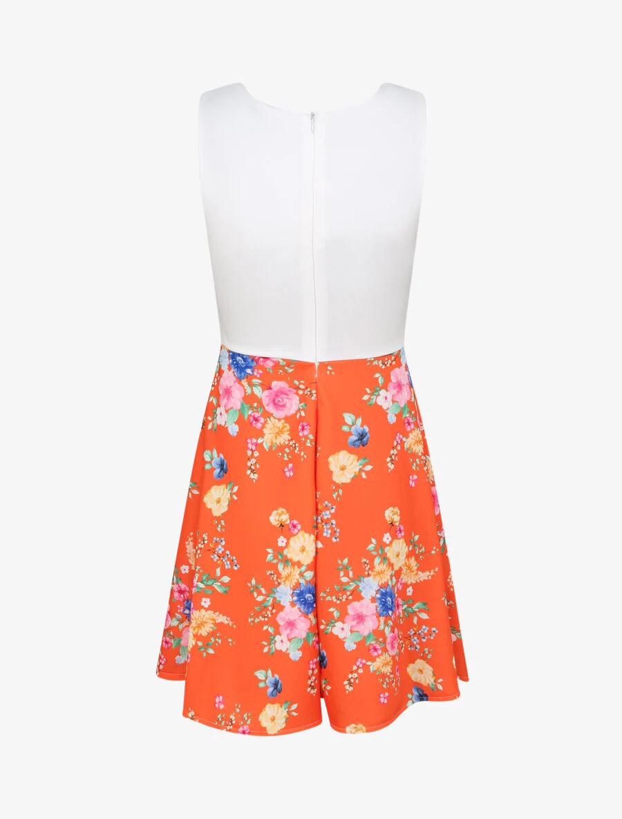 Robe cache-coeur bi-matière - Orange - Image 2