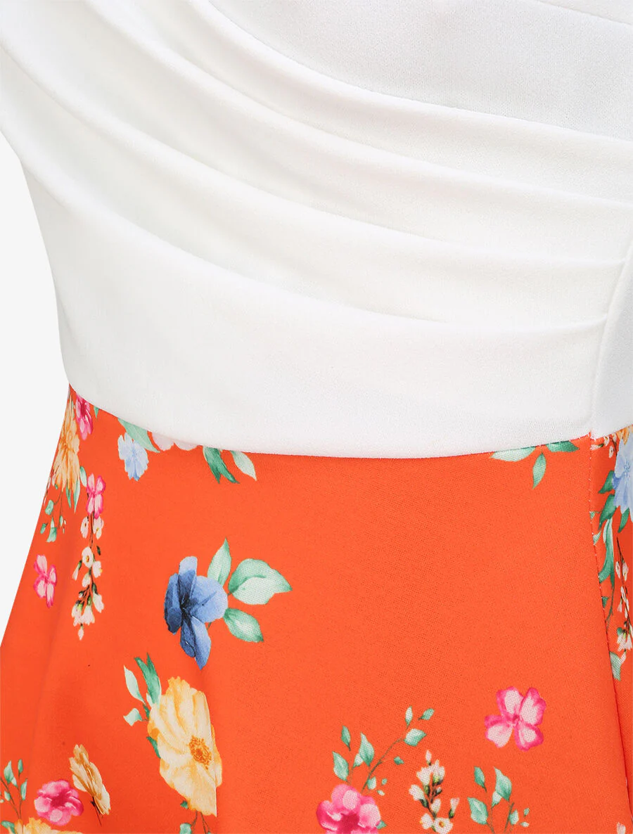 Robe cache-coeur bi-matière - Orange - Image 3