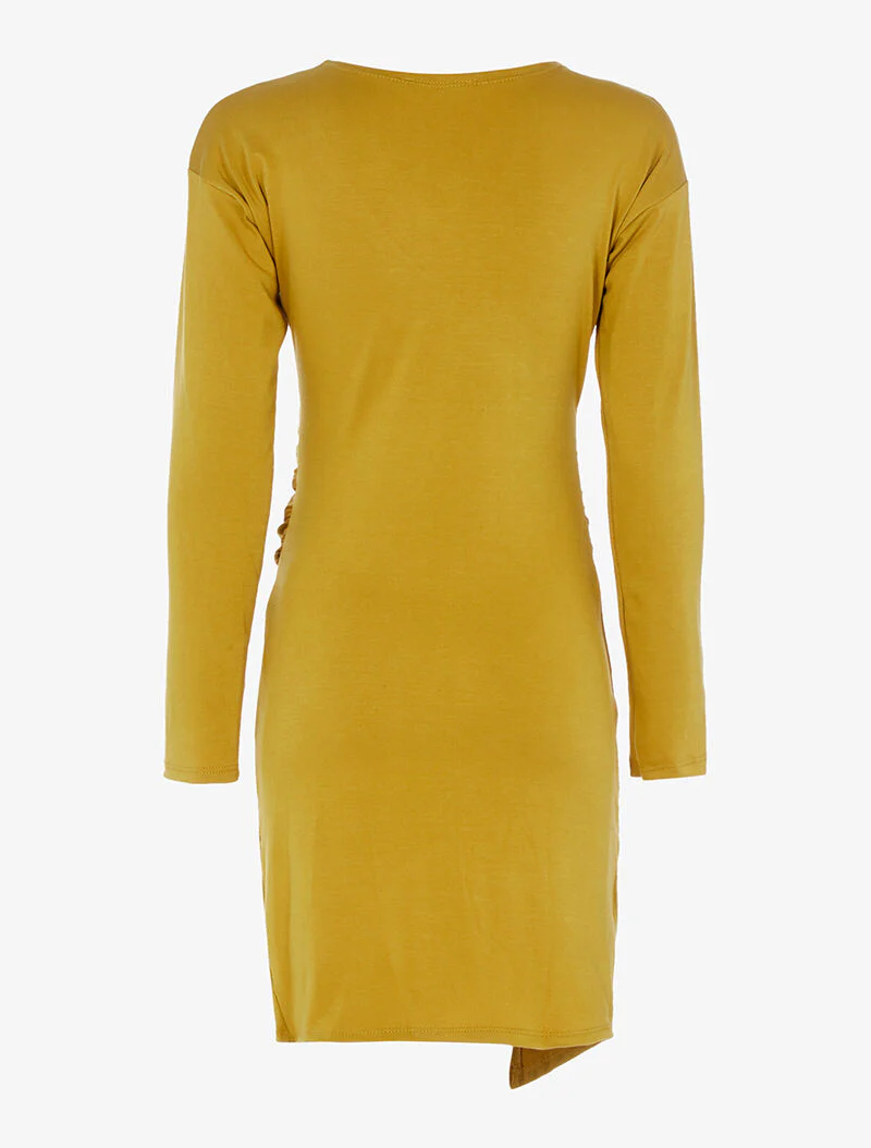 Robe cache-coeur stretch - moutarde - Image 2