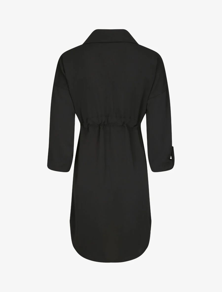 Robe chemise à boutons stylisés - Noir - Image 2