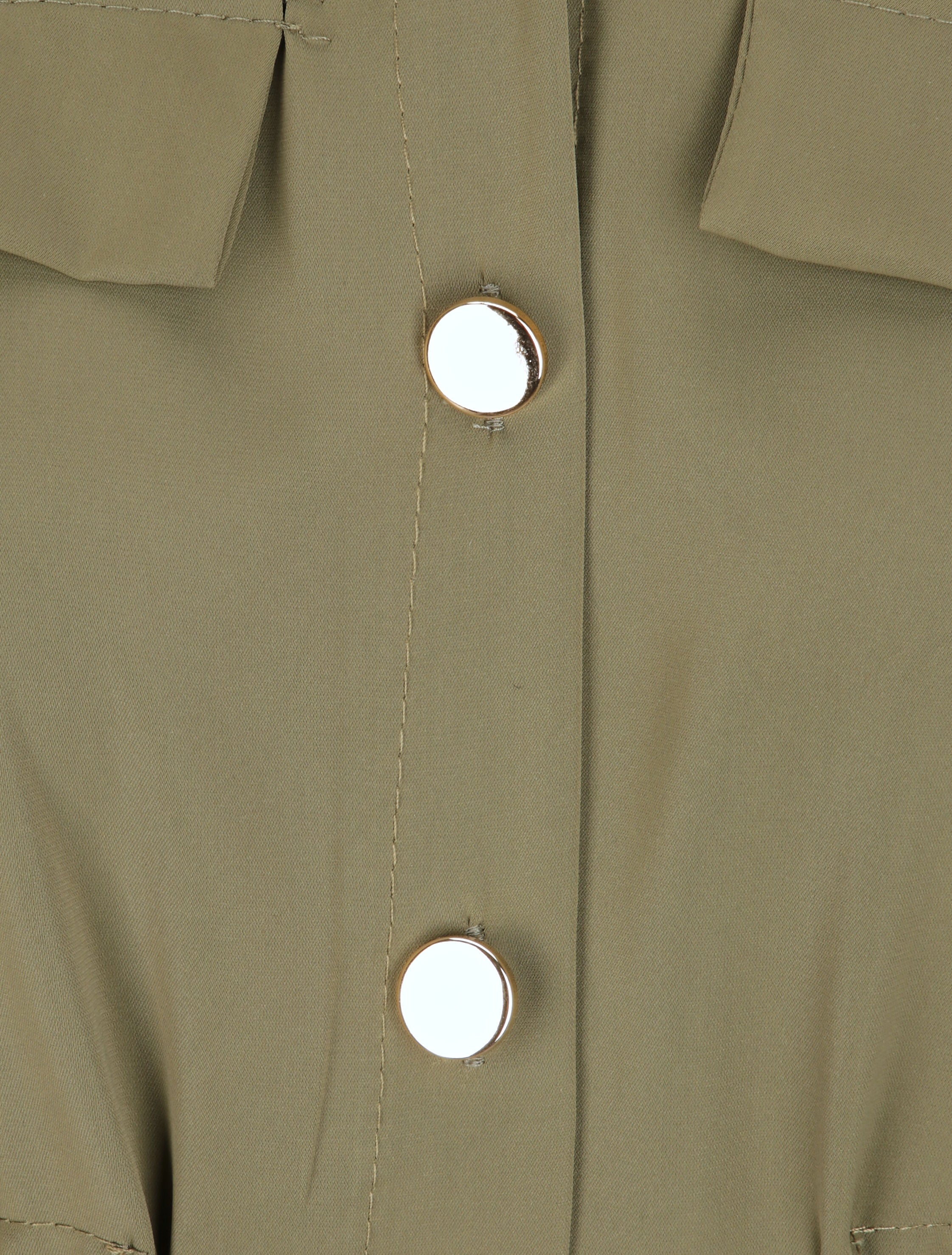 Robe chemise à boutons stylisés - Kaki - Image 3