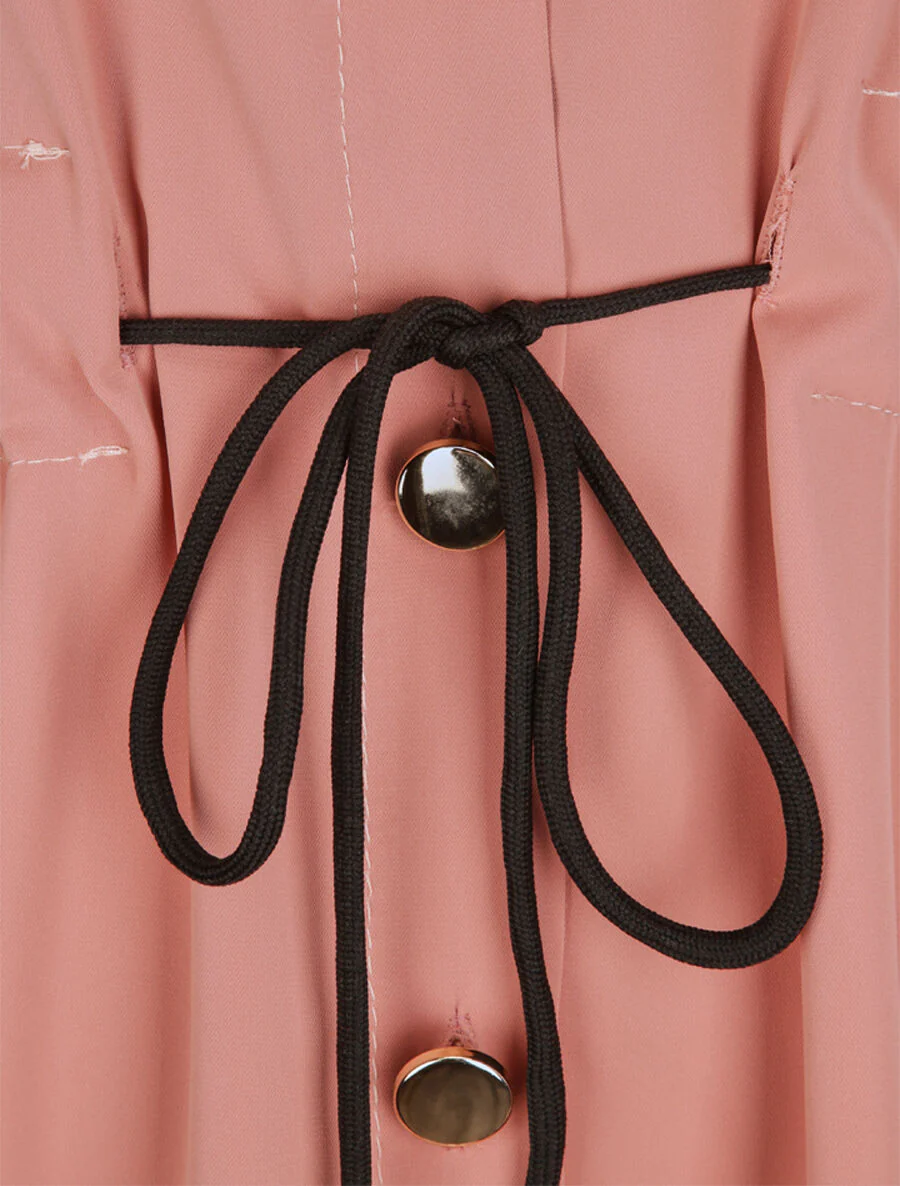 Robe chemise à boutons stylisés - Rose - Image 3