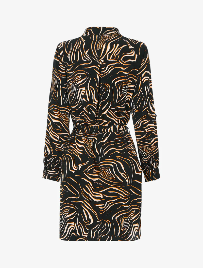 Robe chemise à imprimé graphique abstrait - noir - Image 2