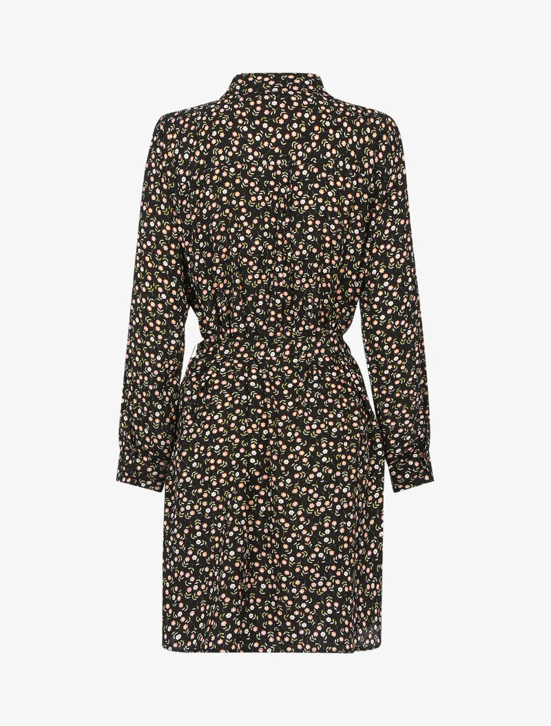 Robe chemise à imprimé petites fleurs - noir - Image 2