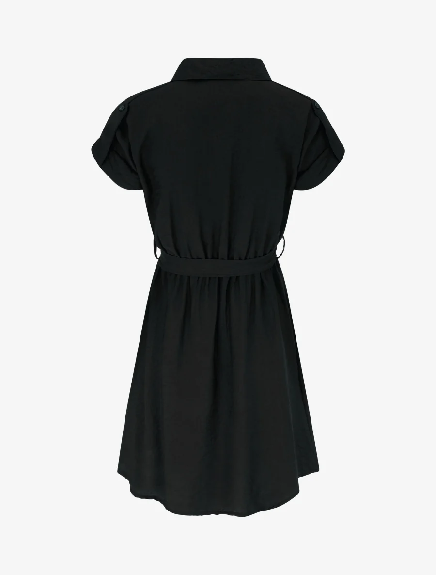 Robe chemise à manches courtes - Noir - Image 2