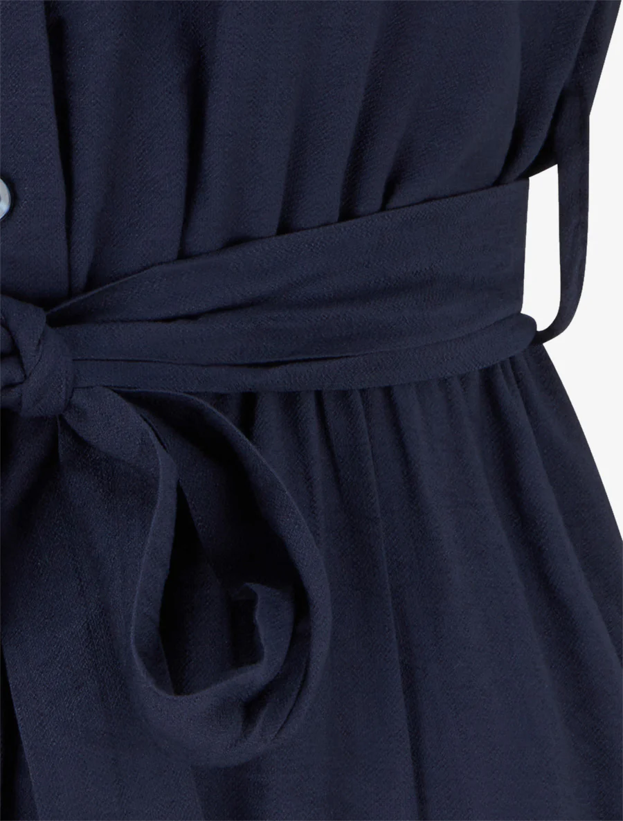 Robe chemise à manches courtes - Marine - Image 3
