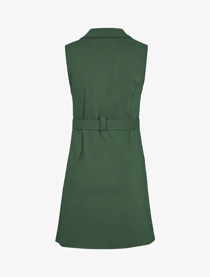Robe chemise à poches poitrine - Kaki - Image 2