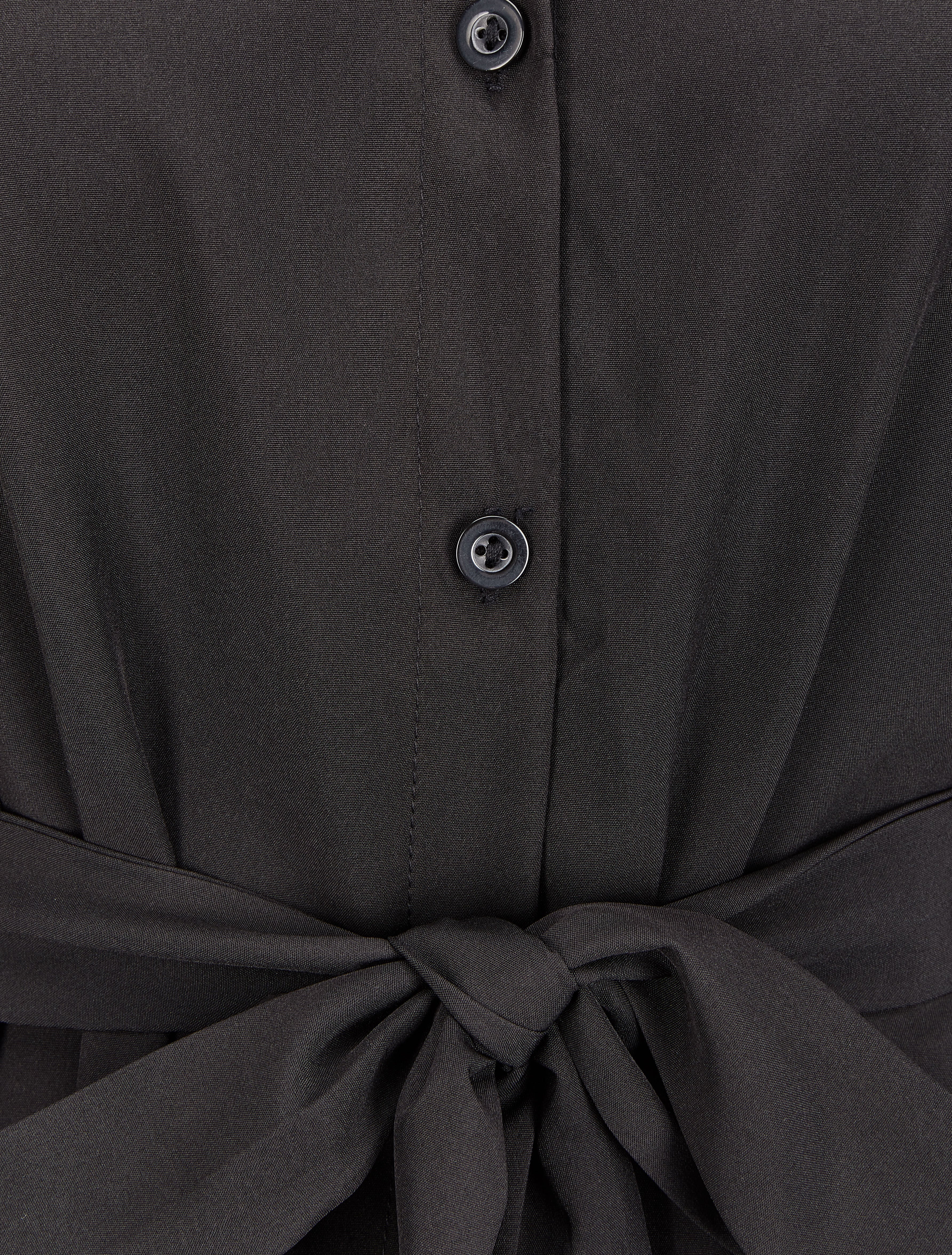 Robe chemise ample à ceinture - Noir - Image 3