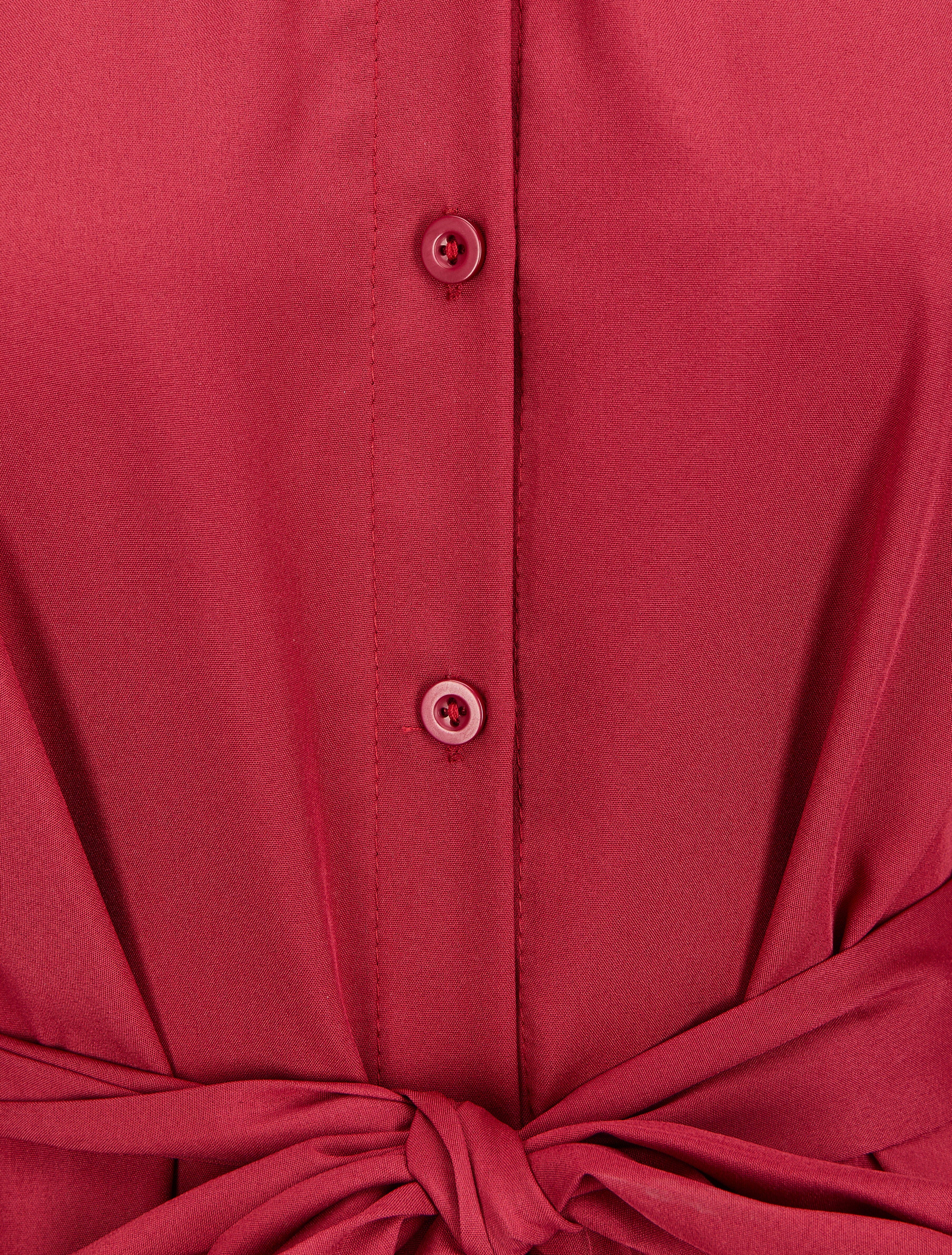 Robe chemise ample à ceinture - Bordeaux - Image 3