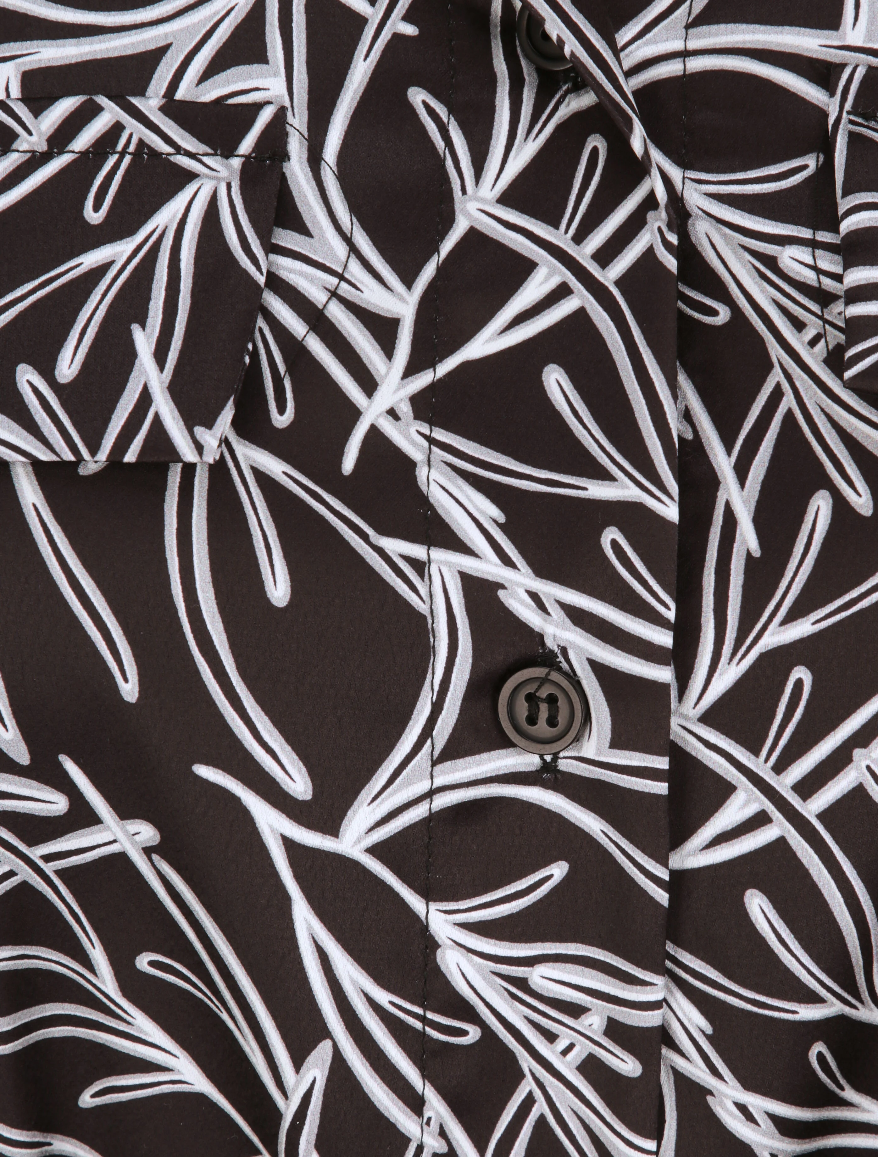Robe chemise droite sans manches imprimé graphique - Noir - Image 3