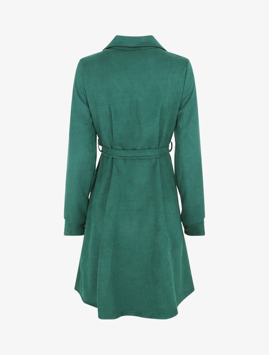 Robe chemise en suédine - Vert forêt - Image 2