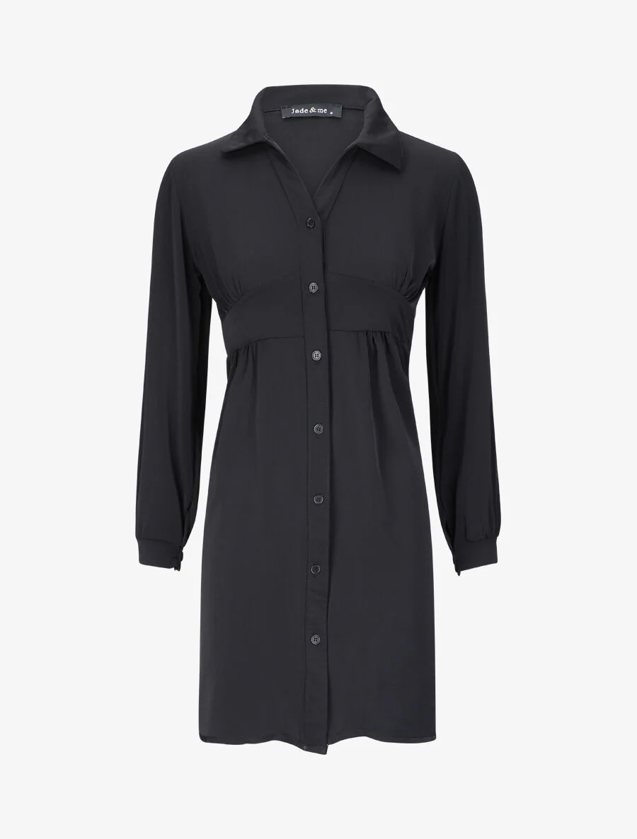 Robe chemise fluide - Noir