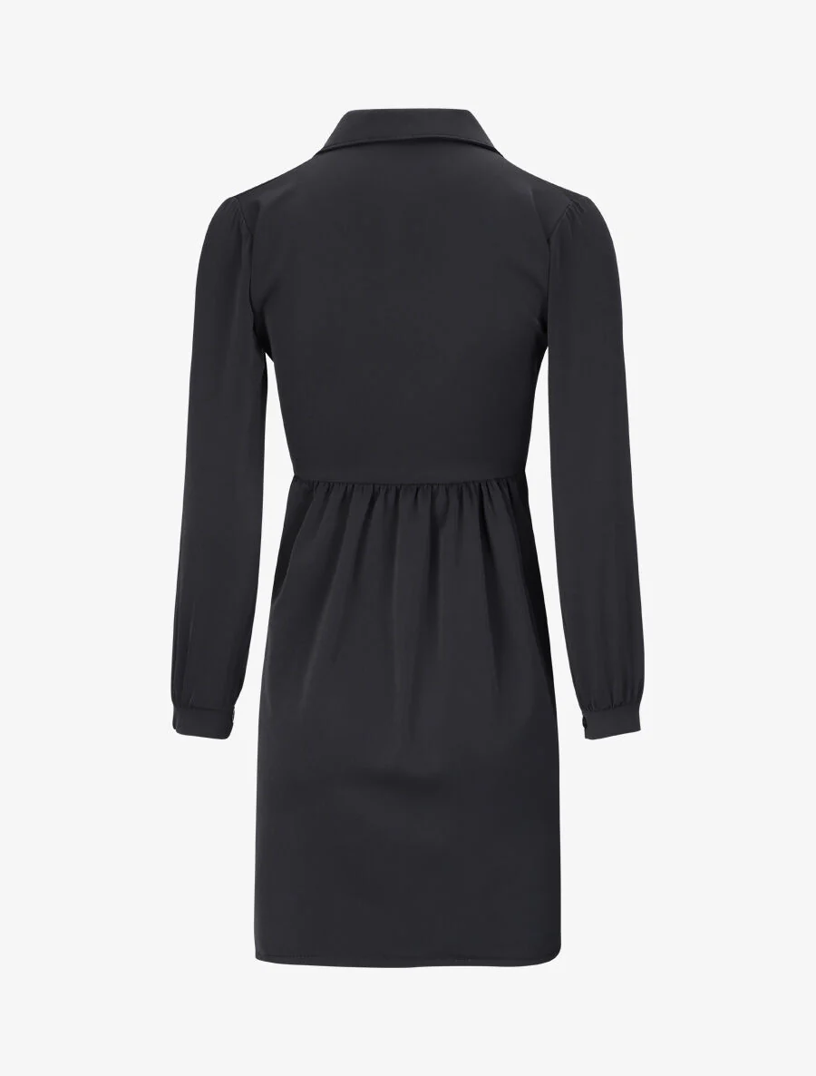 Robe chemise fluide - Noir - Image 2