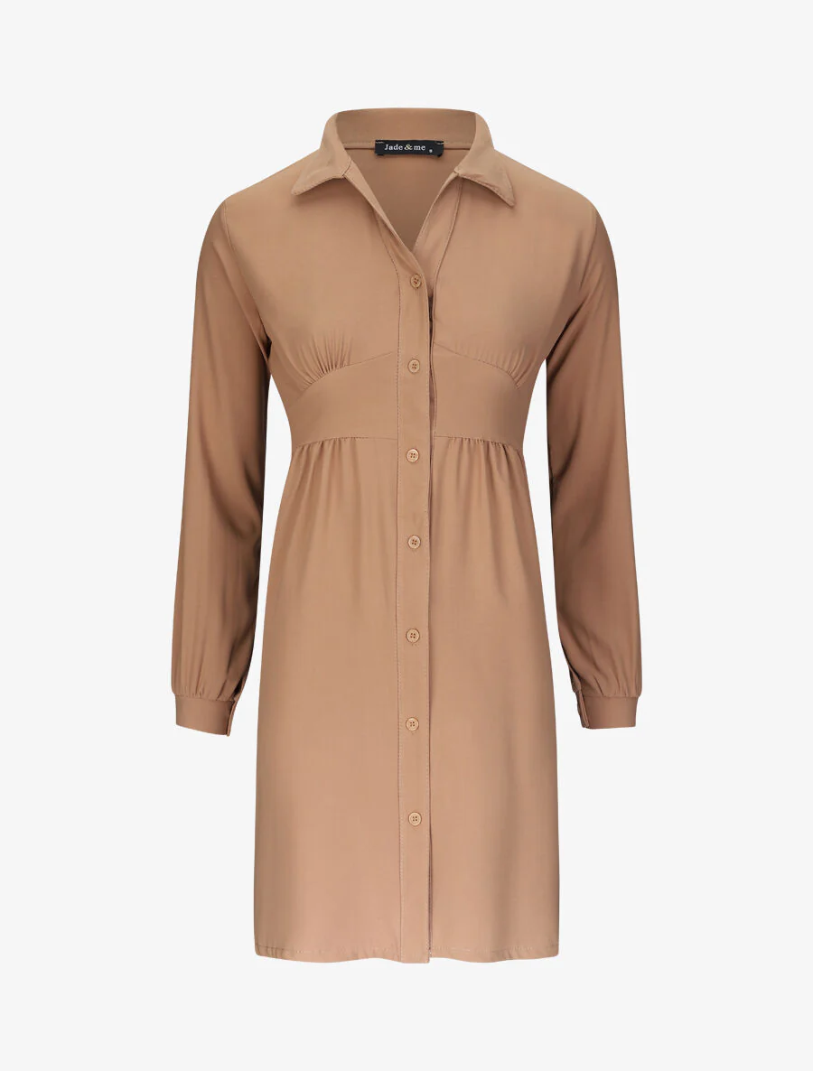 Robe chemise fluide - Camel