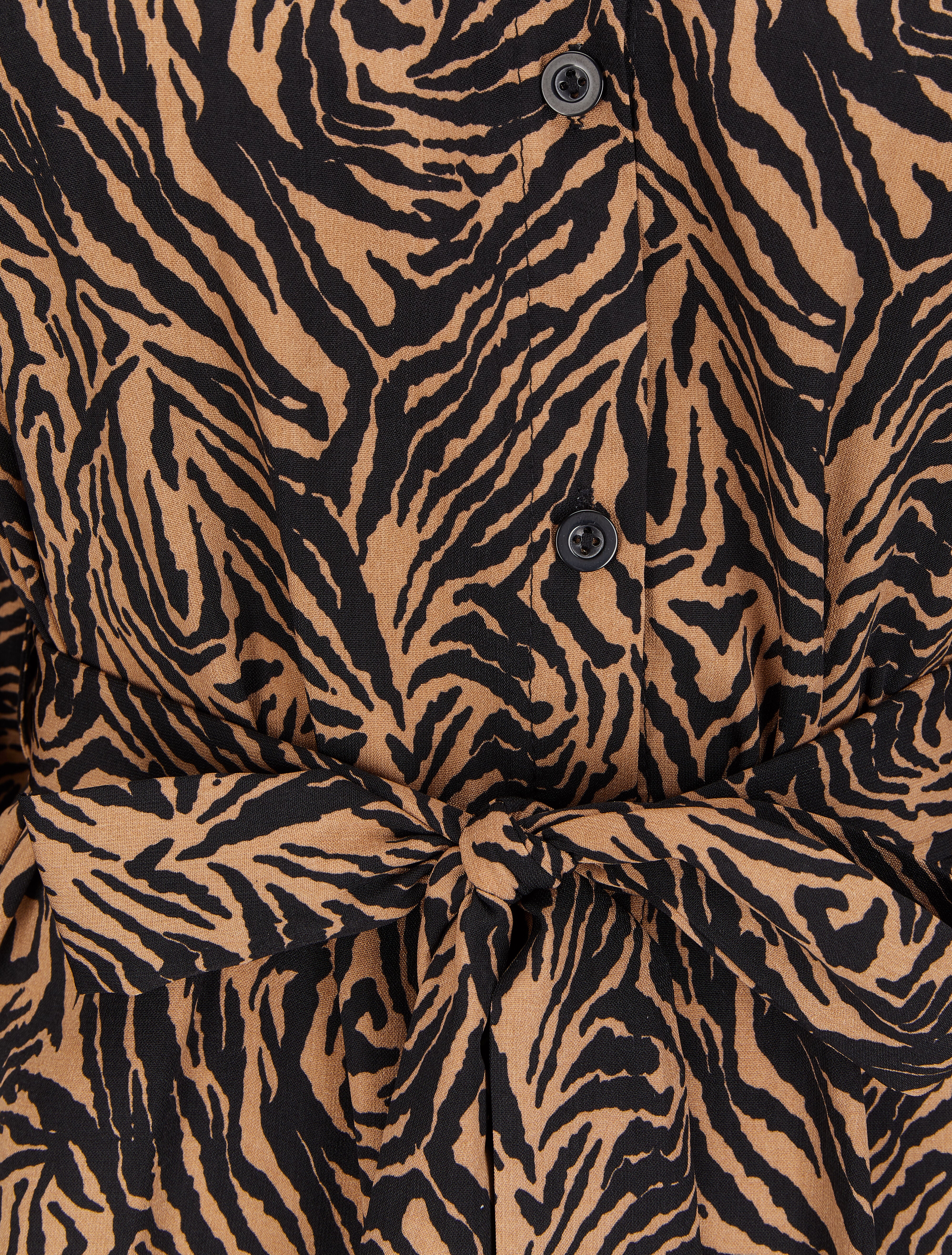 Robe chemise imprimé zèbre - Camel/noir - Image 3