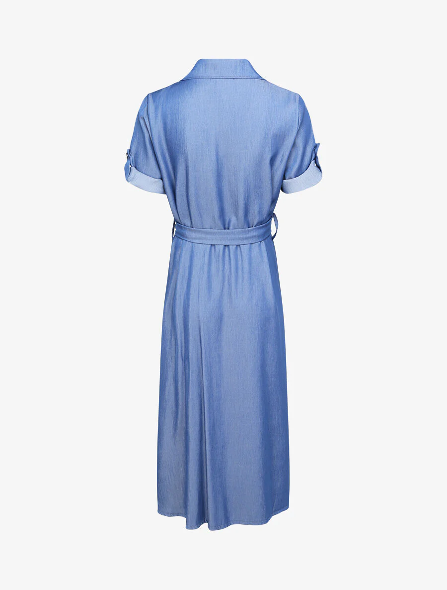 Robe chemise longue - Bleu jean - Image 2