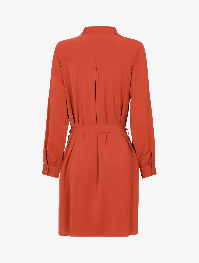 Robe chemise unie - brique - Image 2