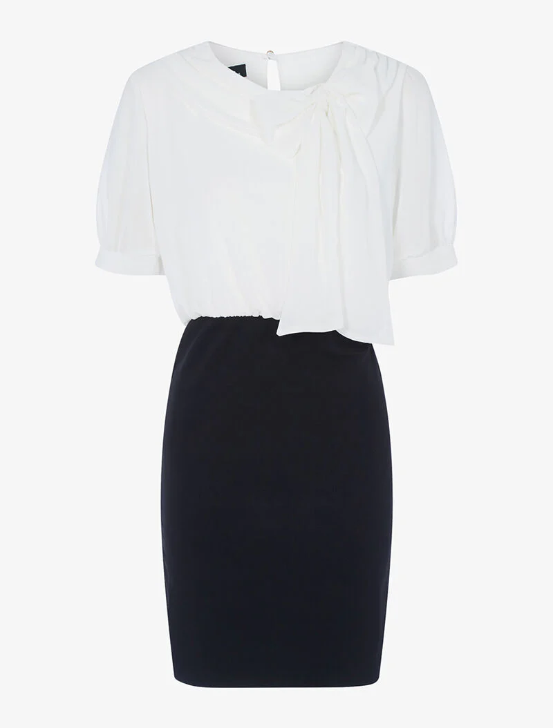Robe chic bicolore - blanc et noir