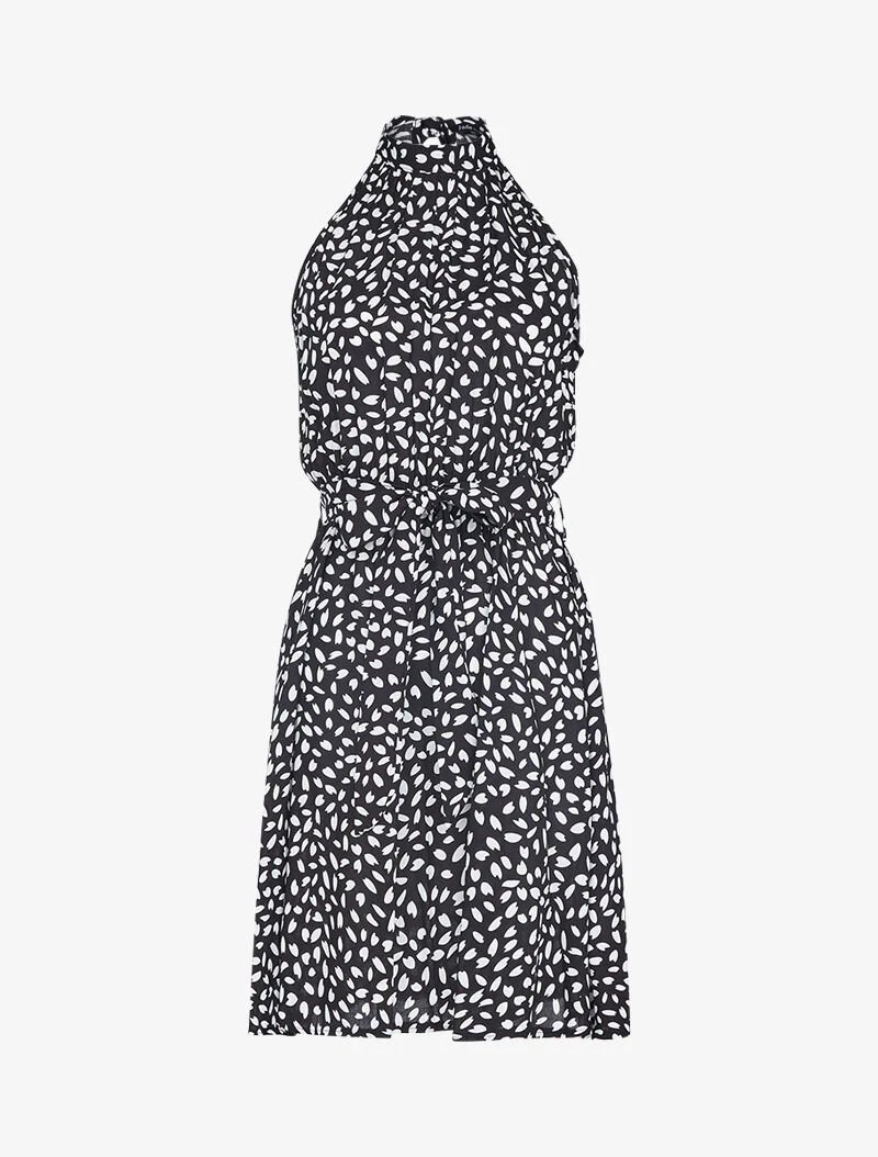 Robe cintrée à col américain - noir - Image 2