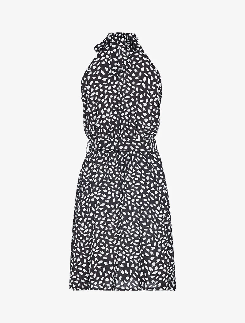 Robe cintrée à col américain - noir - Image 3