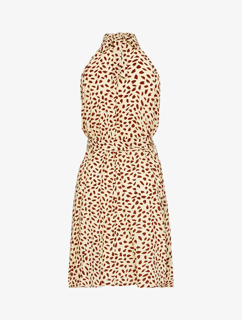 Robe cintrée à col américain - beige - Image 3