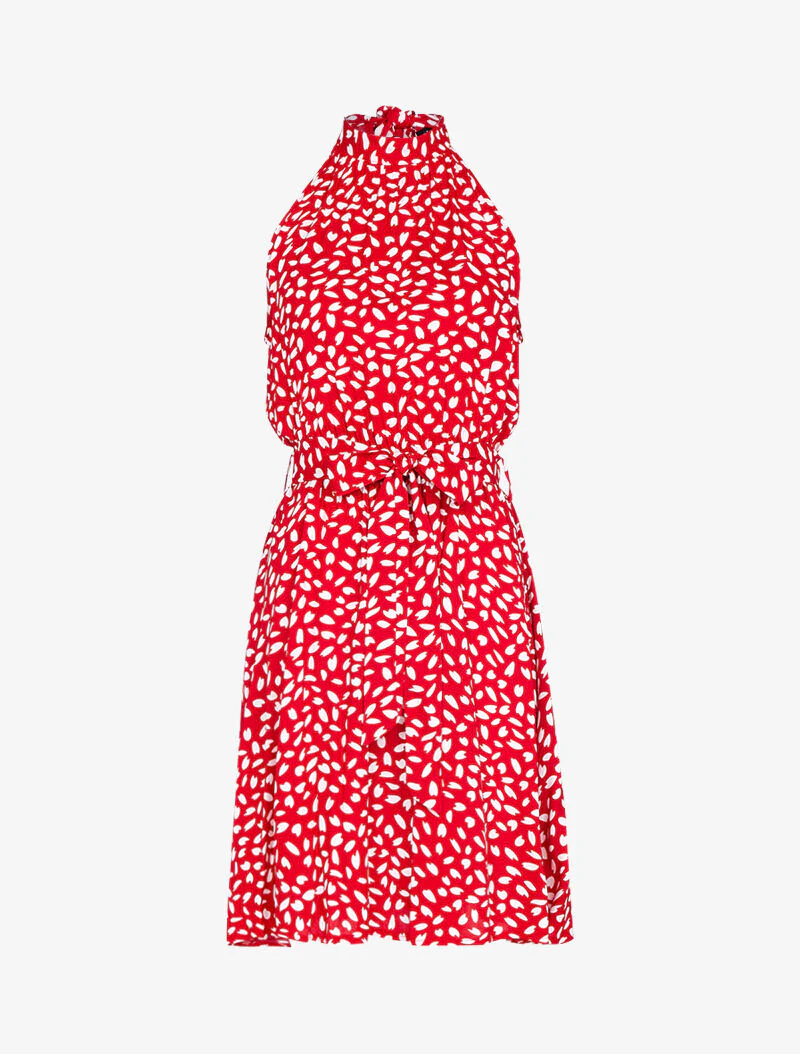 Robe cintrée à col américain - rouge - Image 2