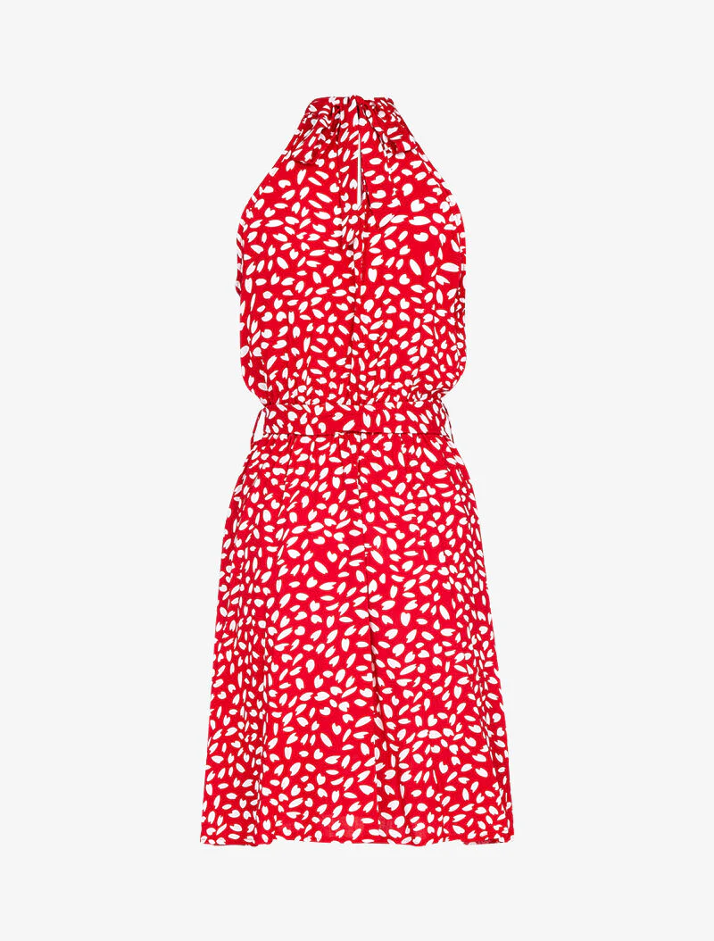 Robe cintrée à col américain - rouge - Image 3