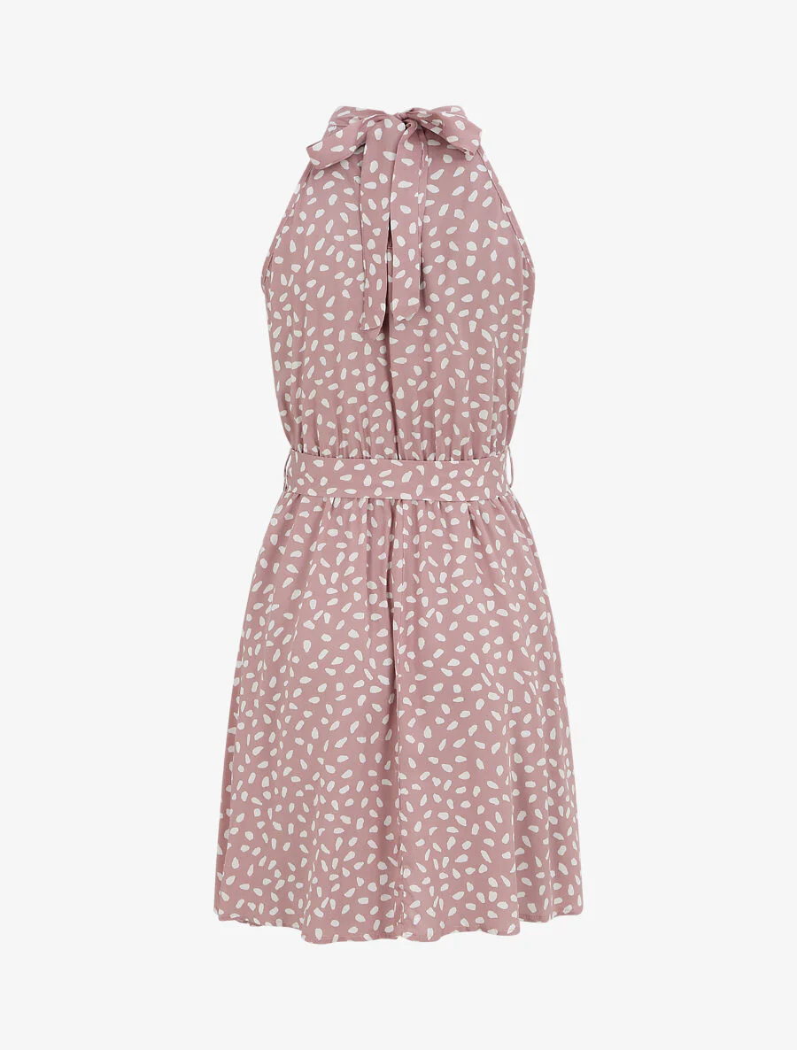 Robe cintrée à imprimé moucheté - Rose clair - Image 2