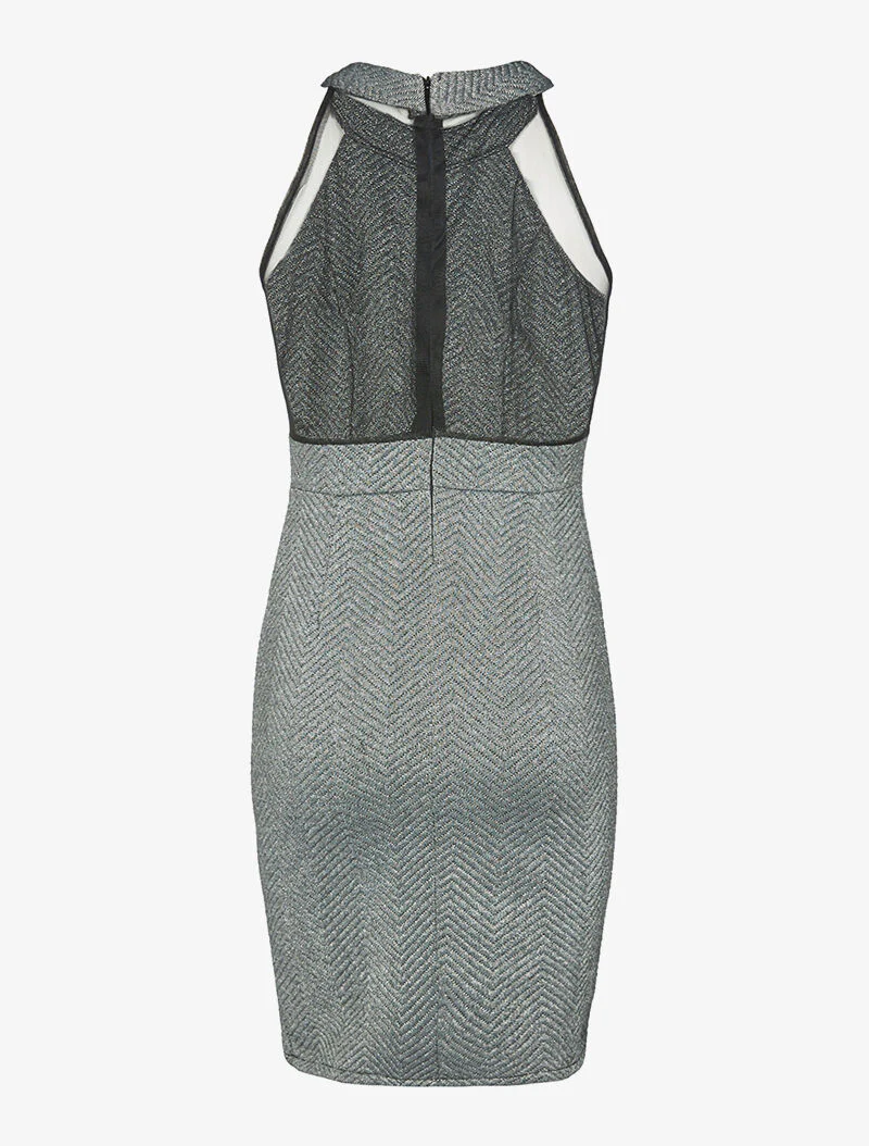 Robe col américain irisée - gris - Image 2