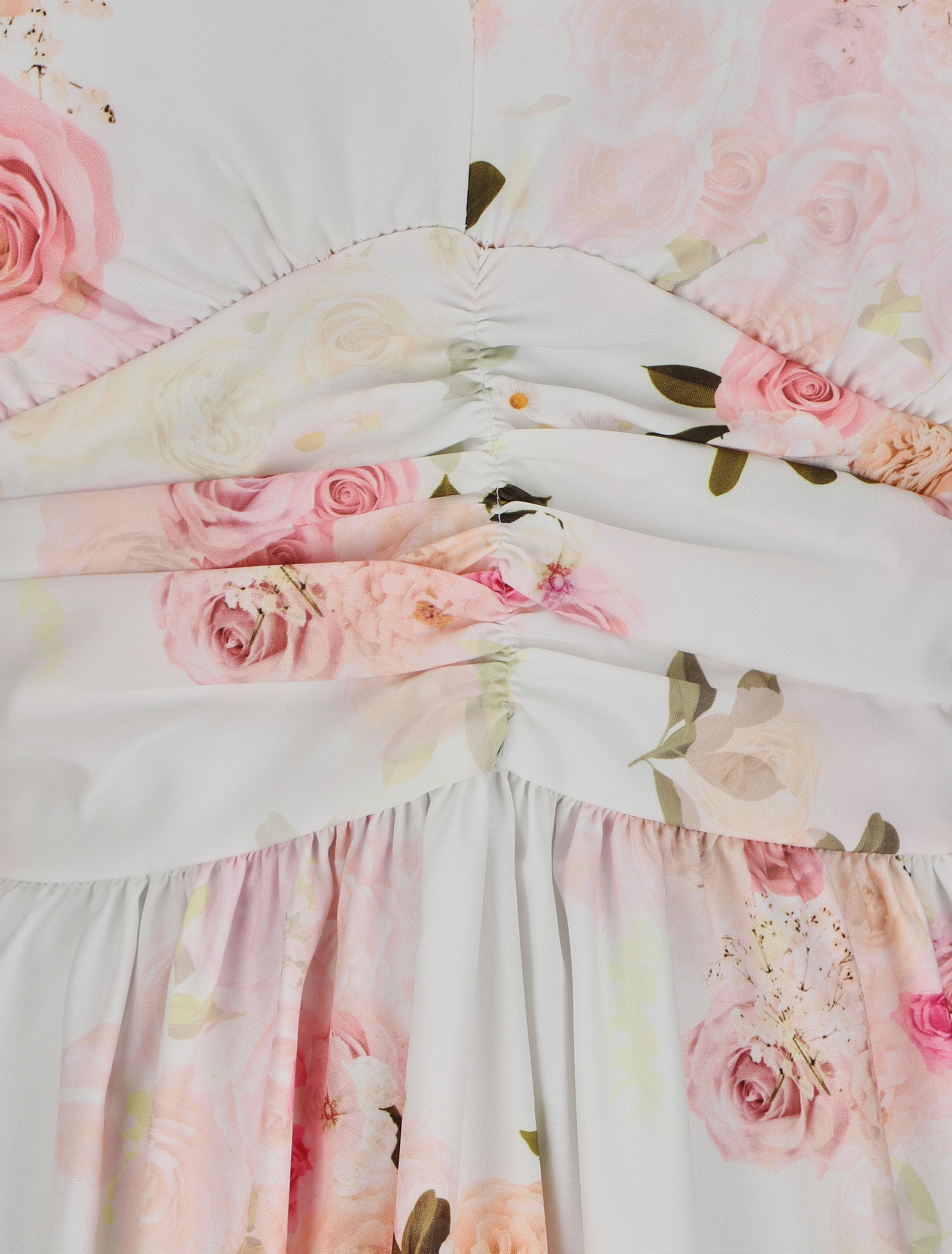 Robe col V à imprimé floral - Blanc - Image 3