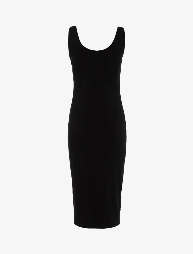 Robe côtelée à boutonnière - noir - Image 2