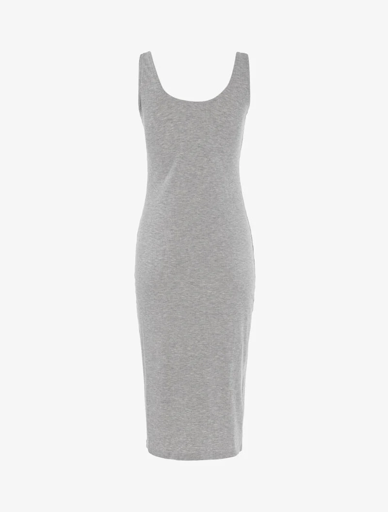 Robe côtelée à boutonnière - gris clair - Image 2