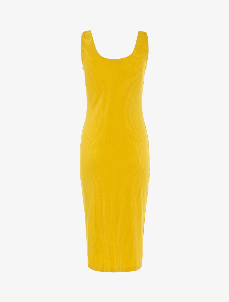 Robe côtelée à boutonnière - jaune - Image 2