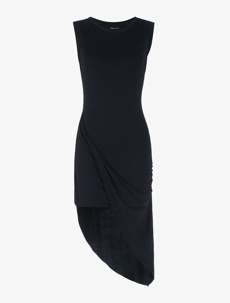 Robe coupe asymétrique - noir