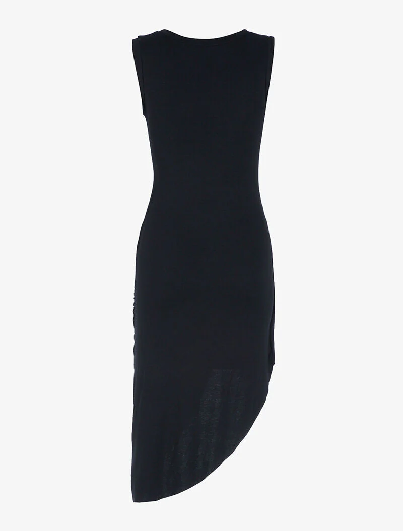Robe coupe asymétrique - noir - Image 2