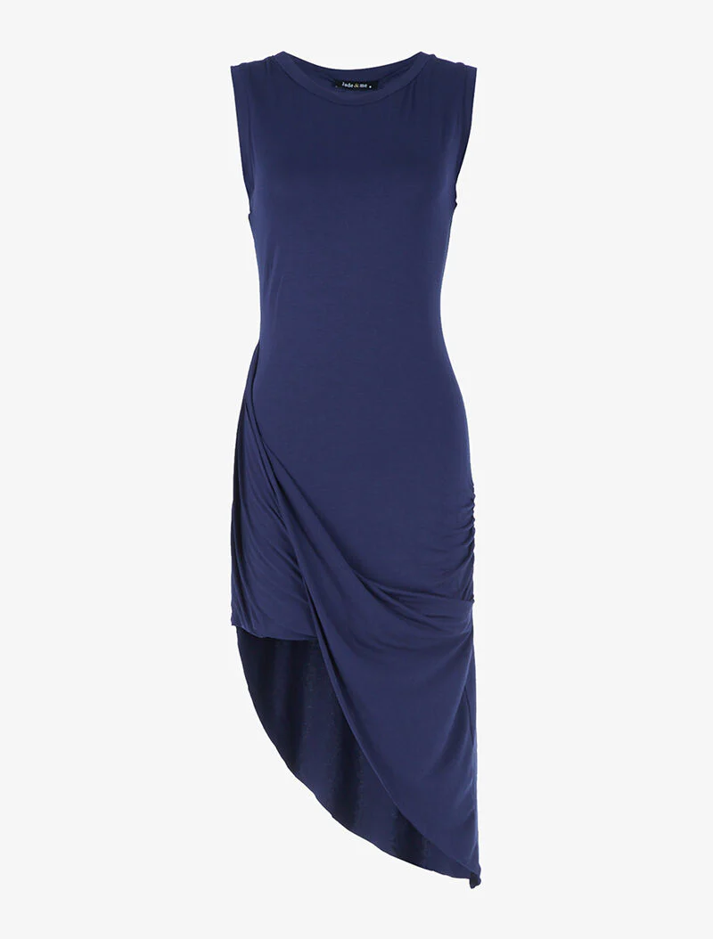 Robe coupe asymétrique - marine