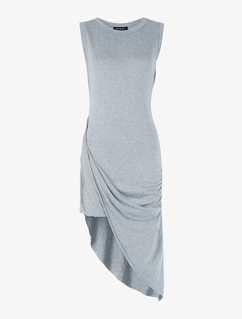 Robe coupe asymétrique - gris clair