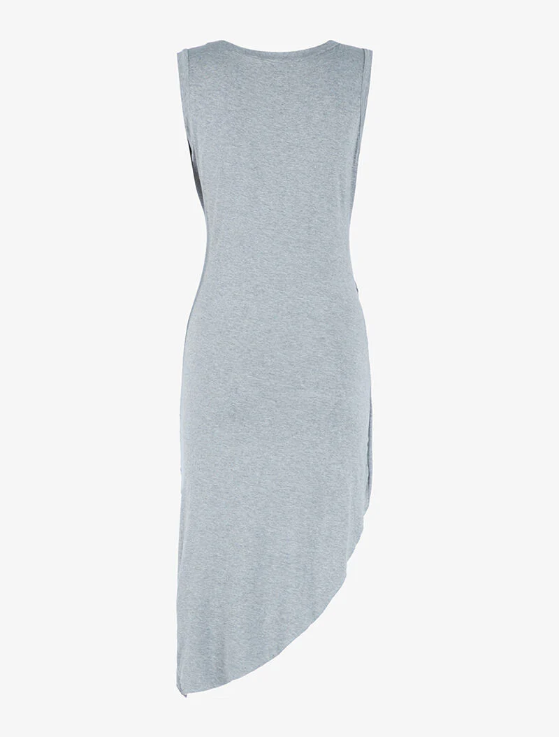 Robe coupe asymétrique - gris clair - Image 2