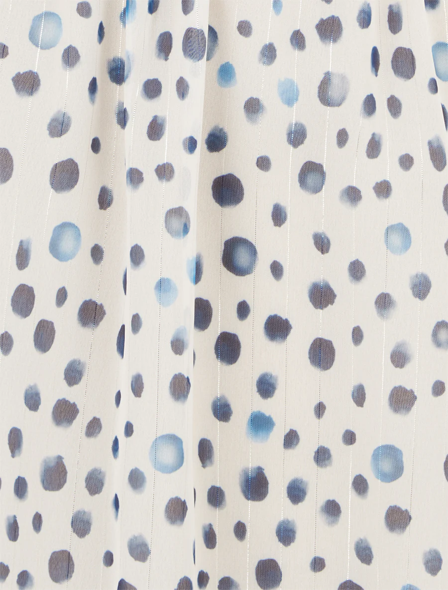 Robe coupe évasée imprimé pois fantaisies - Marine - Image 3
