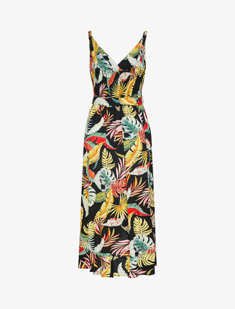 Robe coupe portefeuille volantée - noir - Image 2