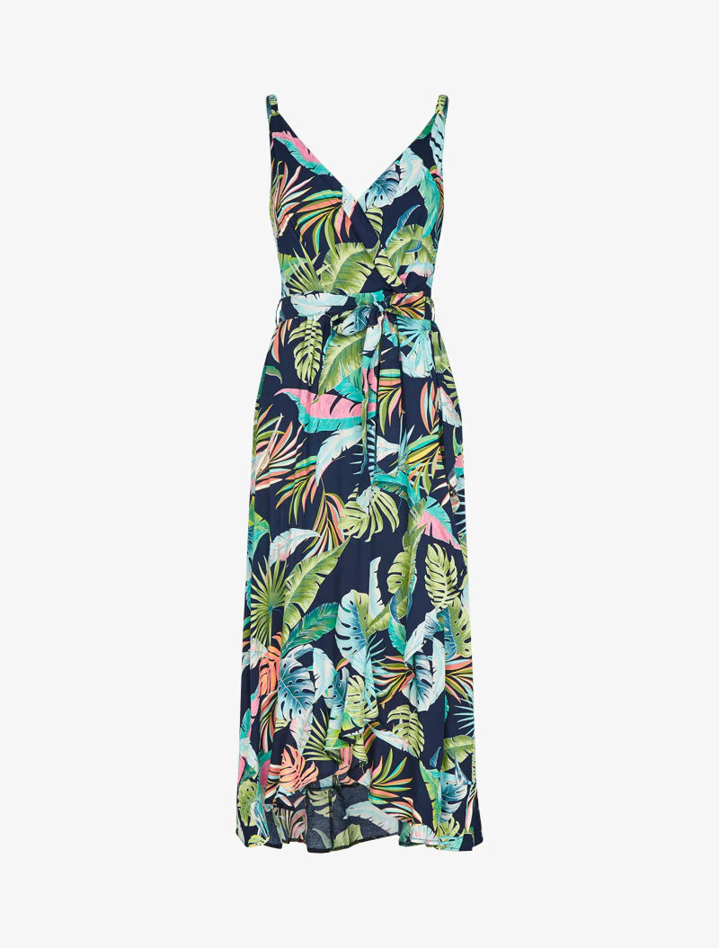 Robe coupe portefeuille volantée - marine
